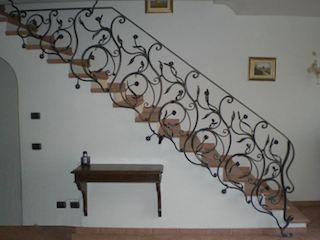 Rampe, escalier, en, fer, forgé, ferronnerie, d’Art,