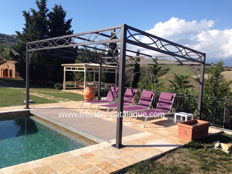 pergola en fer forge jardin design  maroc  marrakech 
