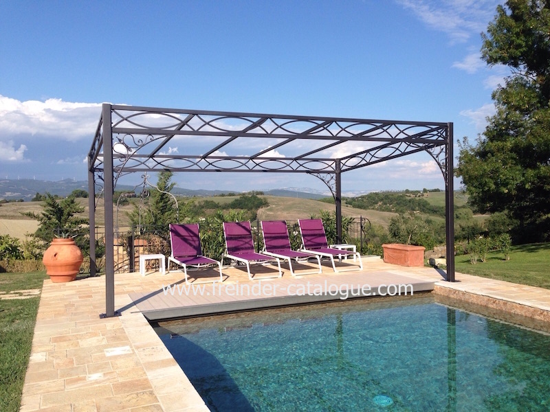pergola en fer forge jardin design  maroc  marrakech