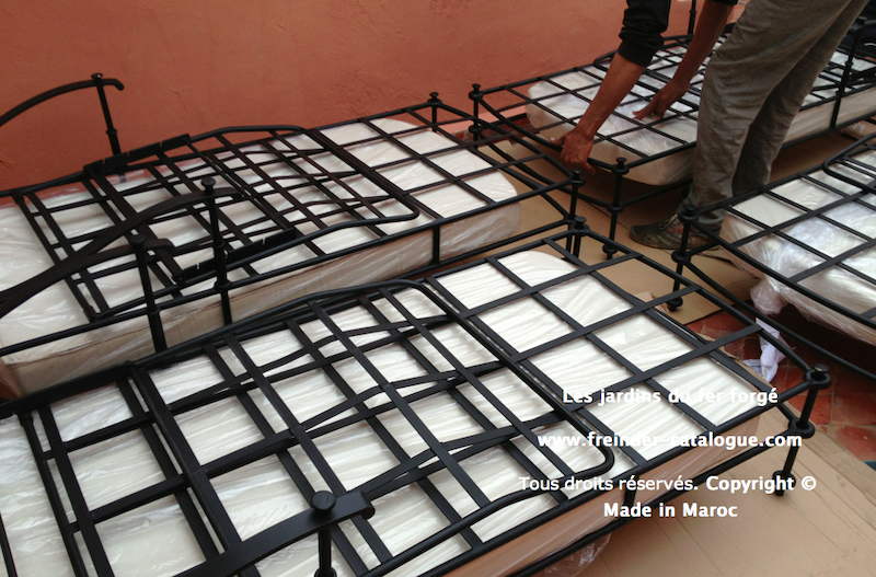 transat, en, fer, forge, marocain, marrakech, chaise, longue,