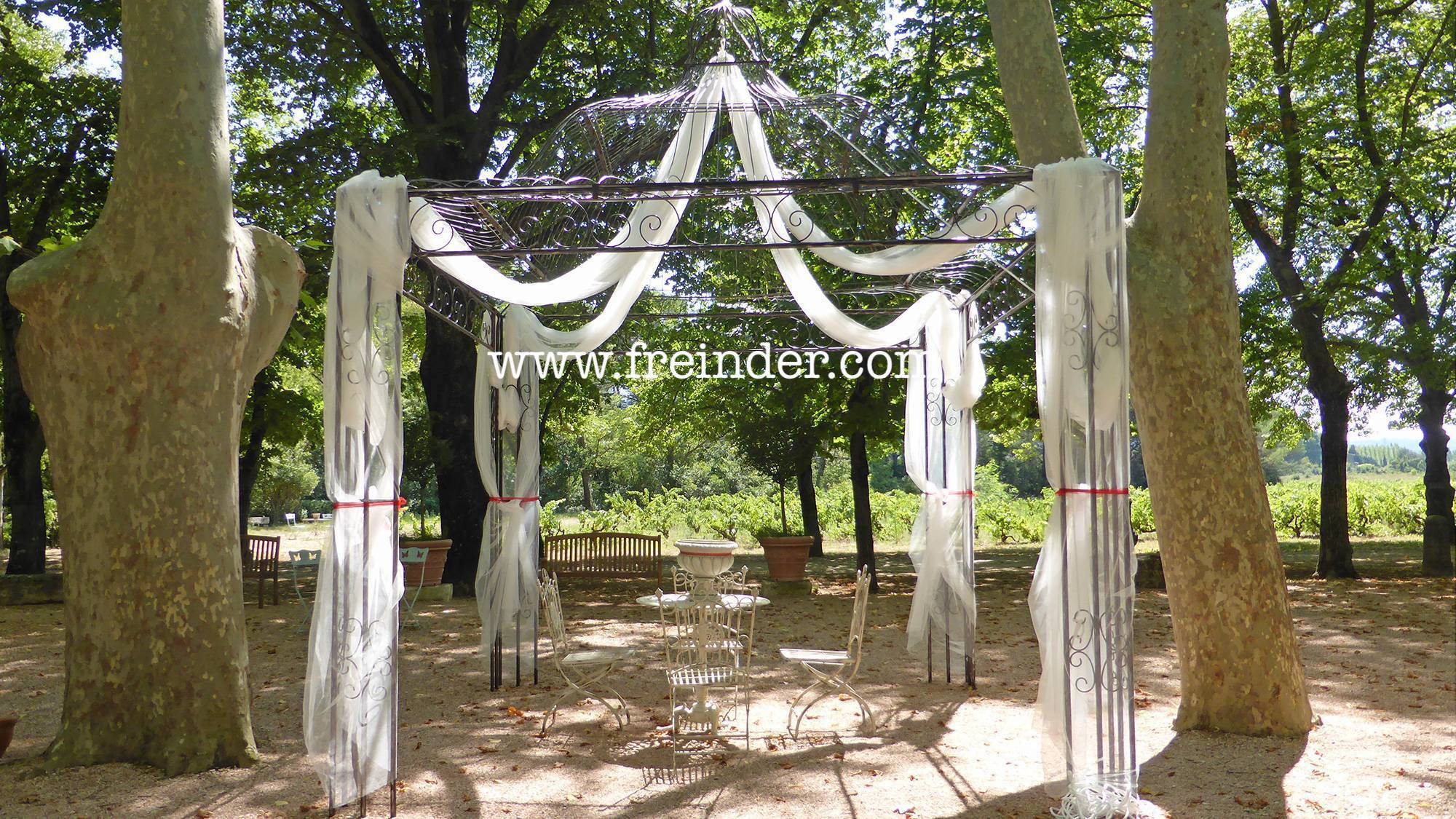 kiosque, de, jardin, en, fer, forge, maroc, marrakech