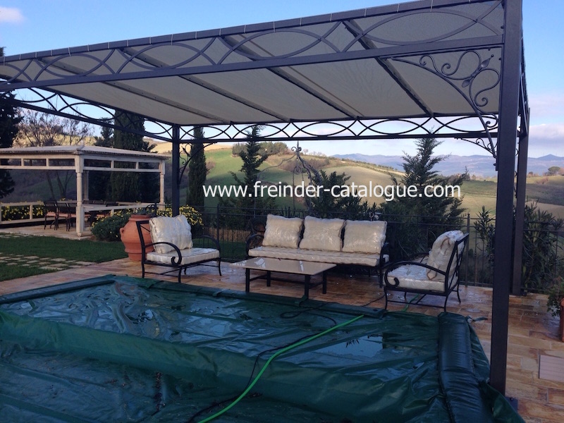 pergola en fer forge jardin design  maroc 