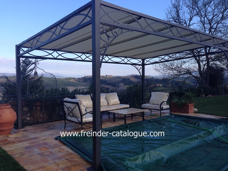 pergola en fer forge jardin design  maroc 