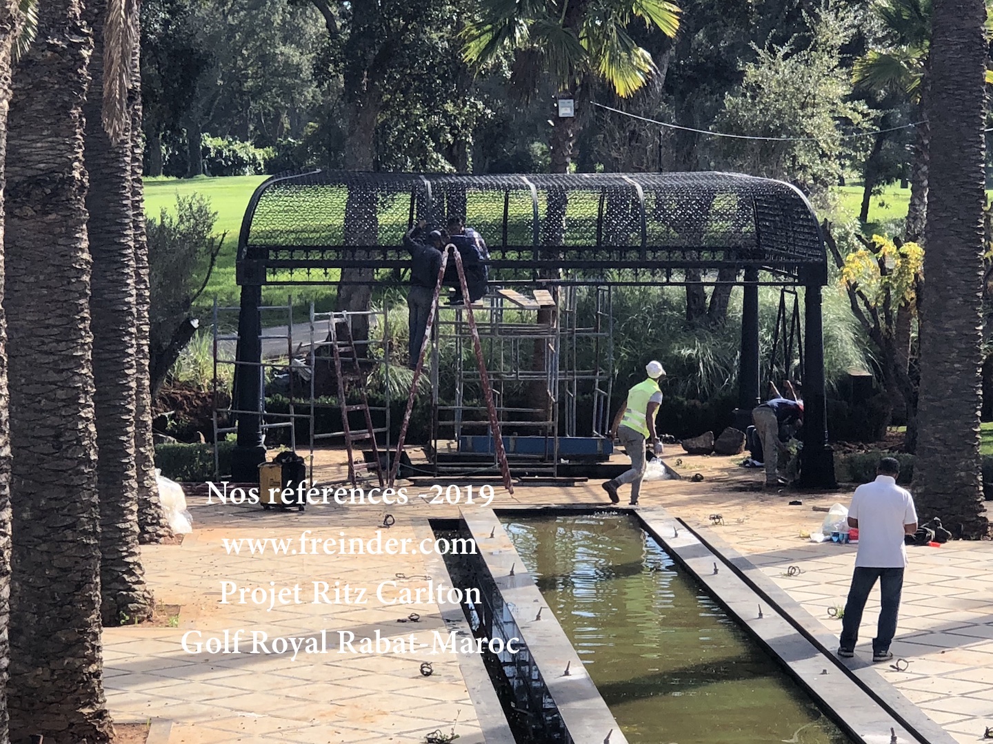 pergola, tonnelle, abris, de, jardin, fer, forge,maroc