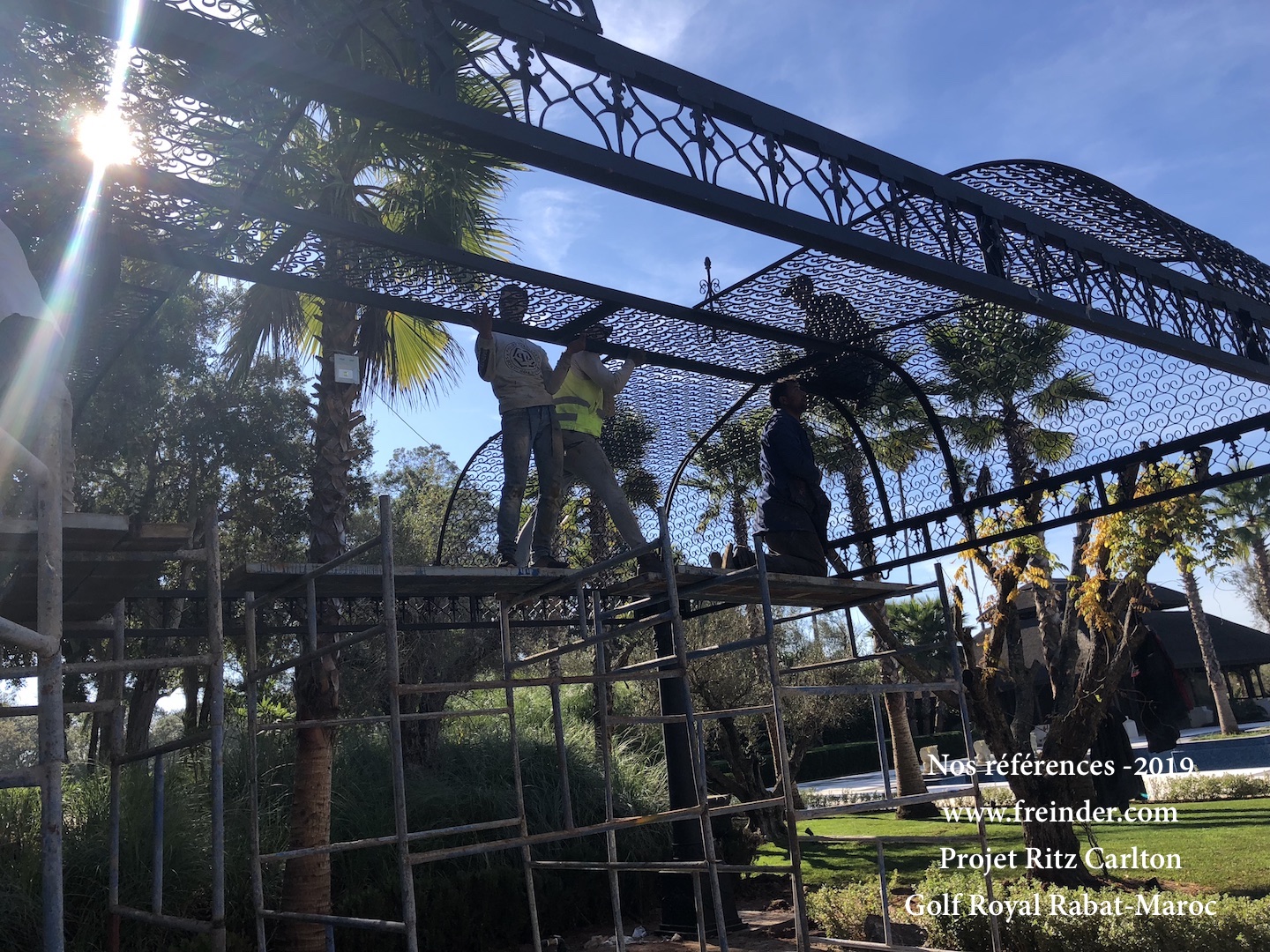 pergola, tonnelle, abris, de, jardin, fer, forge,maroc