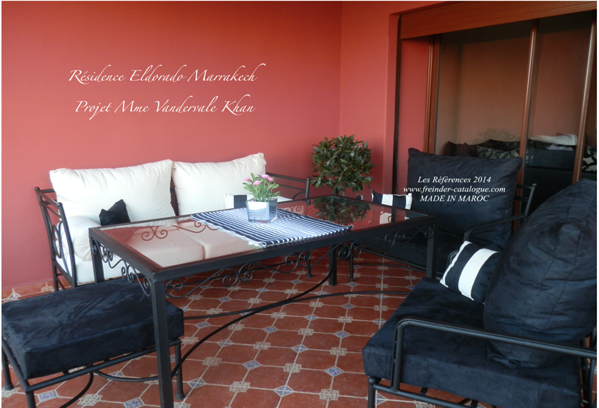 salon de jardin en fer forgé marrakech design 
