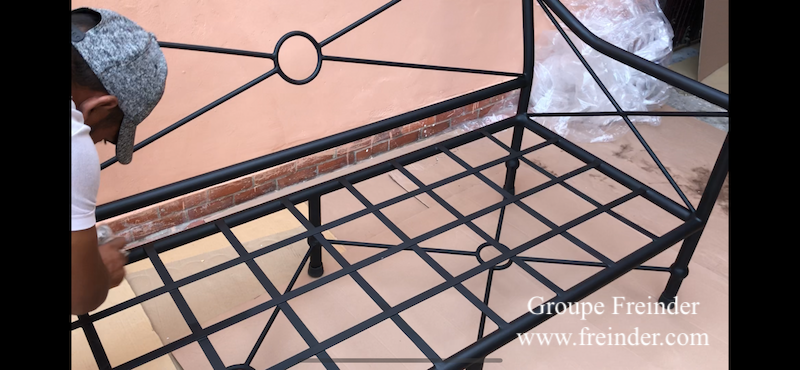 salon, de, jardin, fer, forgé, mosaique, marrakech