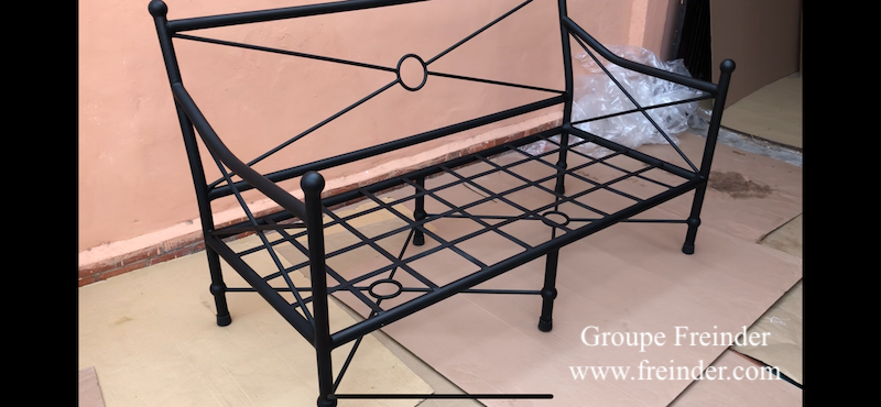 salon, de, jardin, fer, forgé, mosaique, marrakech