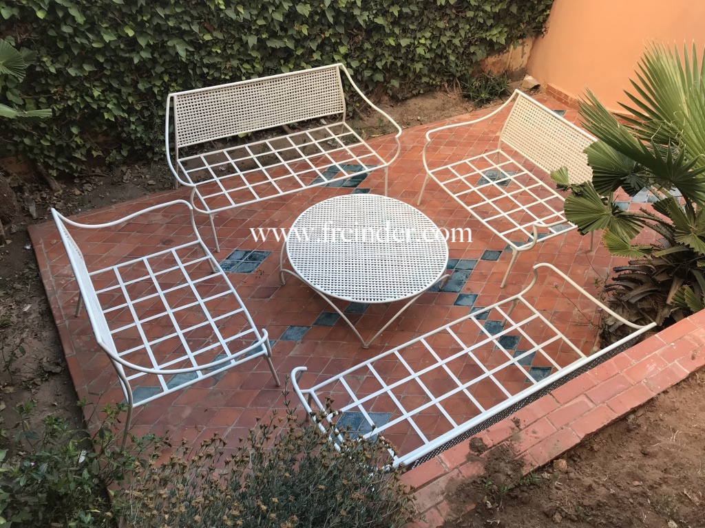 salon, de, jardin, en, fer, forge