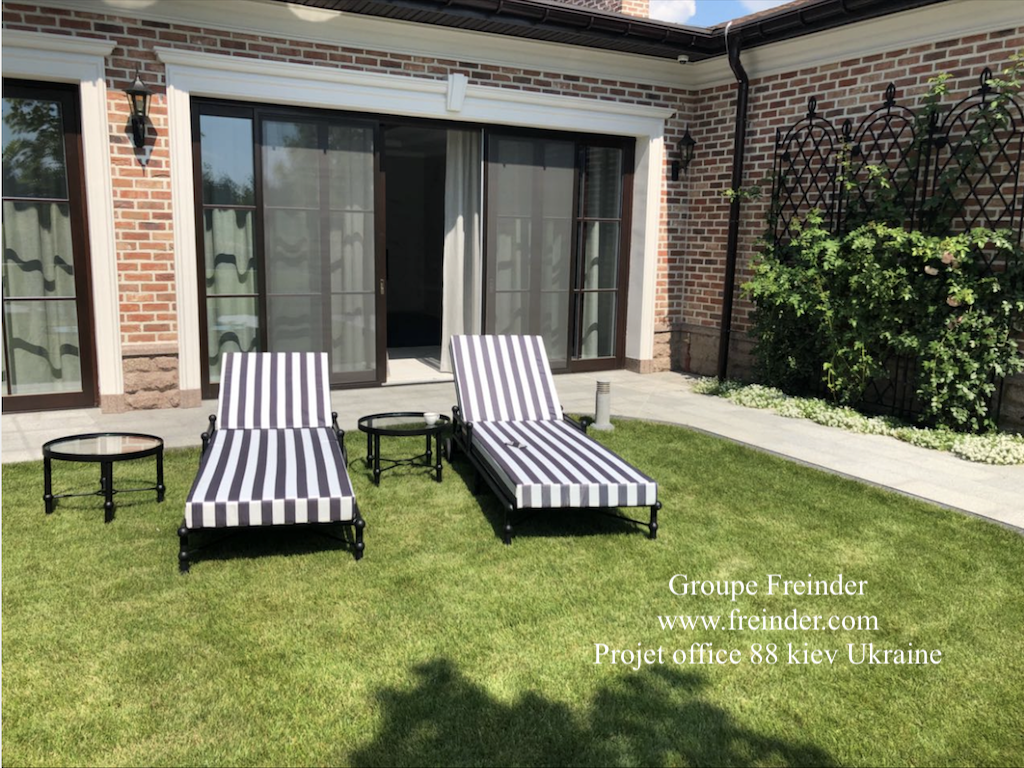 salon, de, jardin, mobilier, meubles, fer, forgé