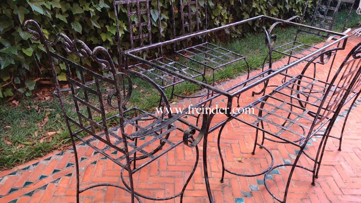 table, de, jardin, en, fer, forge