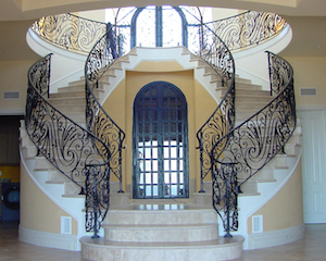 Rampe, escalier, en, fer, forgé, ferronnerie, d’Art,