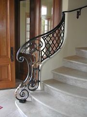 Rampe, escalier, en, fer, forgé, ferronnerie, d’Art,
