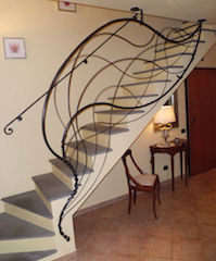 Rampe, escalier, en, fer, forgé, ferronnerie, d’Art,