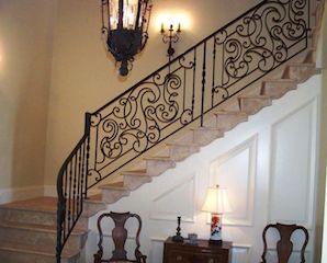 Rampe, escalier, en, fer, forgé, ferronnerie, d’Art,