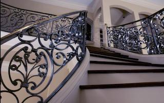 Rampe, escalier, en, fer, forgé, ferronnerie, d’Art,