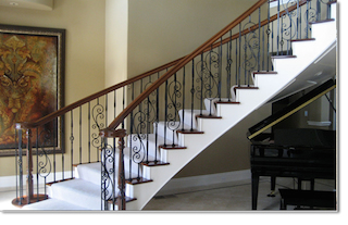 Rampe, escalier, en, fer, forgé, ferronnerie, d’Art,