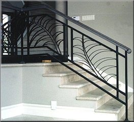 Rampe, escalier, en, fer, forgé, ferronnerie, d’Art,