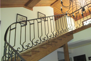 Rampe, escalier, en, fer, forgé, ferronnerie, d’Art,