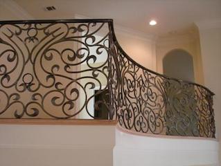 Rampe, escalier, en, fer, forgé, ferronnerie, d’Art,