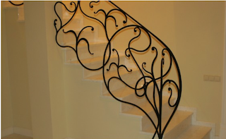 Rampe, escalier, en, fer, forgé, ferronnerie, d’Art,