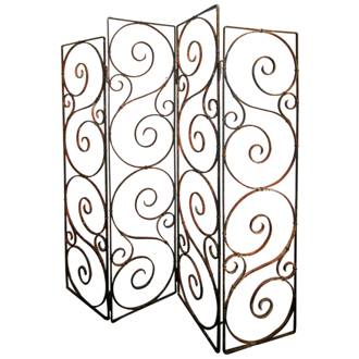 Paravent en fer forgé – paravent fer forgé – paravent design – paravent en bois -